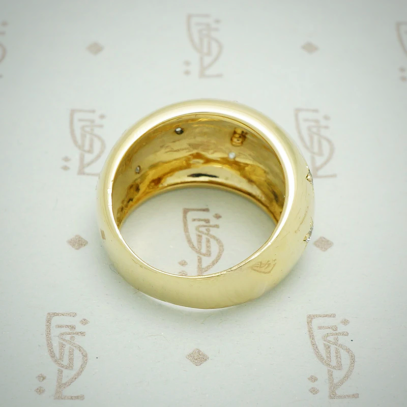 Gold Star Set Diamond Dome Band