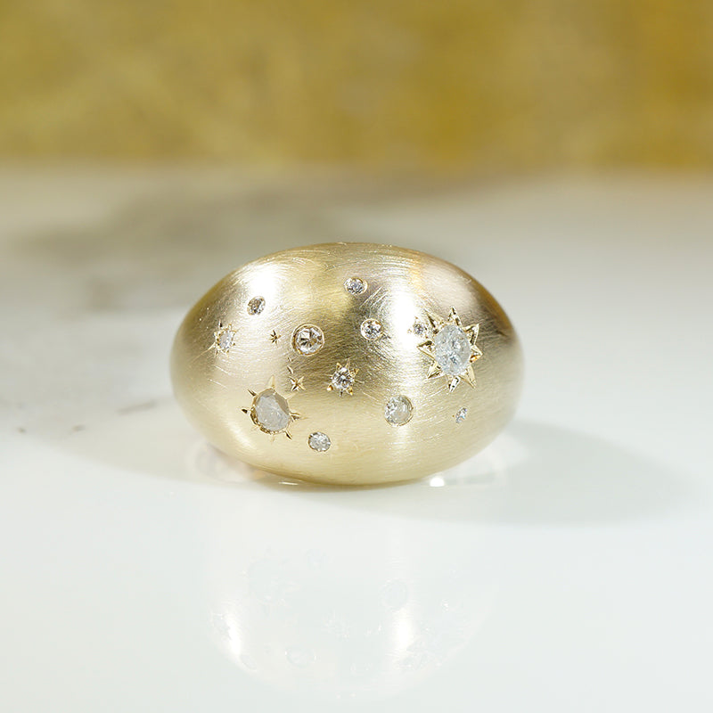 Starry Night Gold Bombé Ring