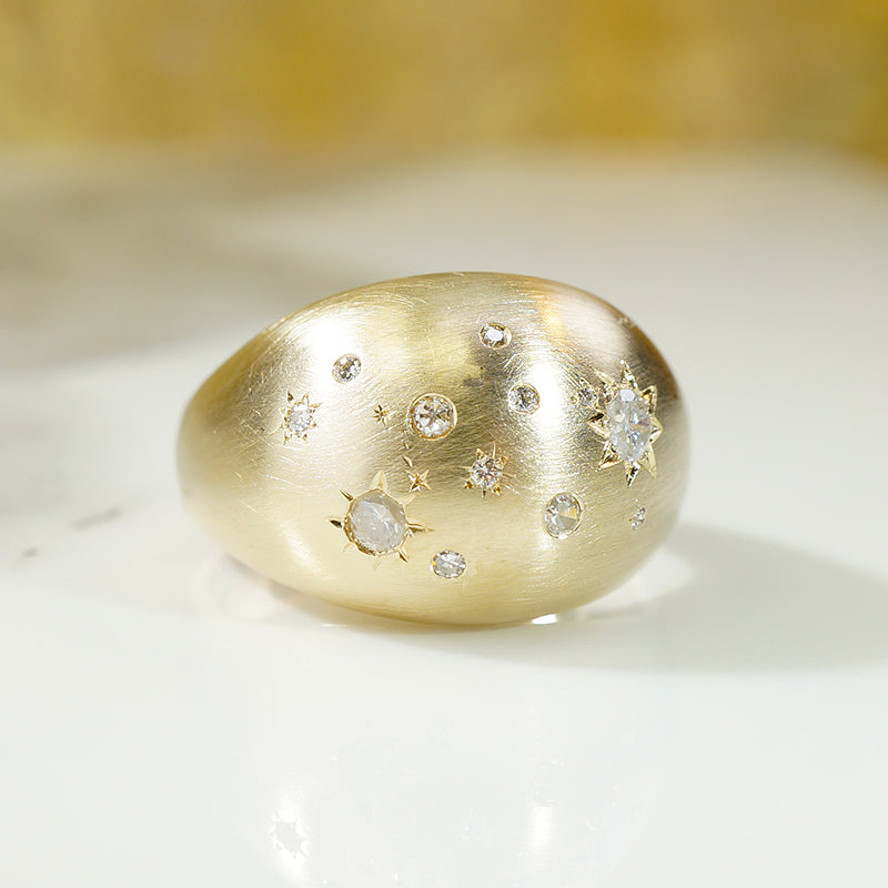 Starry Night Gold Bombé Ring