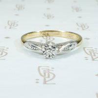 Platinum and 18k Yellow Gold Vintage Engagement Ring