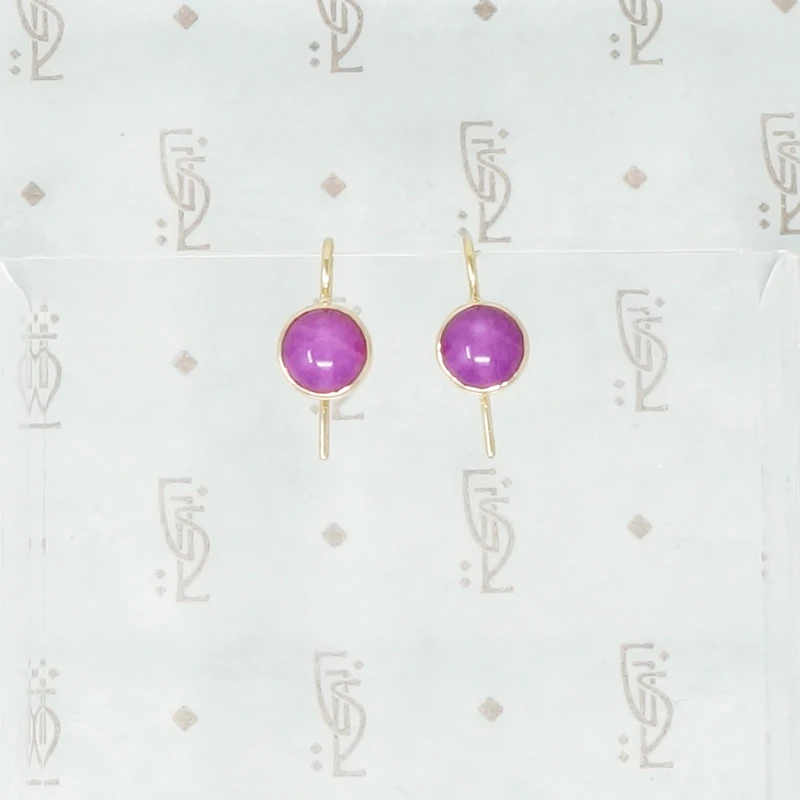 diffused ruby star recycled gold earrings