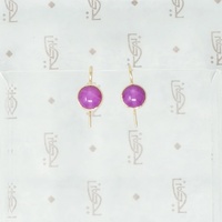 diffused ruby star recycled gold earrings