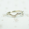 side view of star set 14k white gold recycled diamond wave band