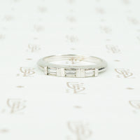 vintage 3 straight baguette diamond band in 14k white gold