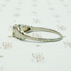 Vintage Step Side White Gold Diamond Engagement Ring