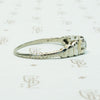 Vintage Step Side White Gold Diamond Engagement Ring