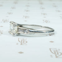 1940's Step Cut Diamond Engagement Ring