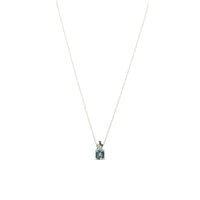 Platinum Retro Aquamarine and Diamond Necklace