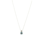 Platinum Retro Aquamarine and Diamond Necklace