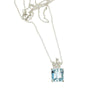Platinum Retro Aquamarine and Diamond Necklace
