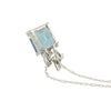 Platinum Retro Aquamarine and Diamond Necklace