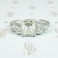 Stunning Step Cut Diamond Platinum Ring