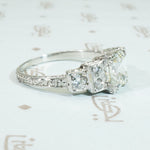 Stunning Step Cut Diamond Platinum Ring