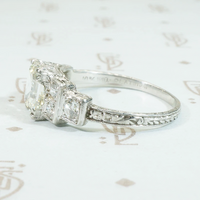Stunning Step Cut Diamond Platinum Ring