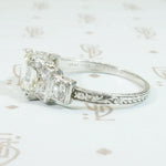 Stunning Step Cut Diamond Platinum Ring