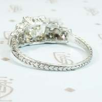 Stunning Step Cut Diamond Platinum Ring