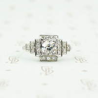 platinum deco engagement ring