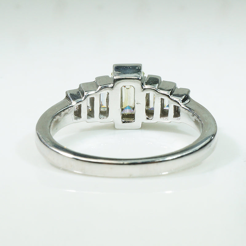 Emerald Cut and Baguette Diamond Ring