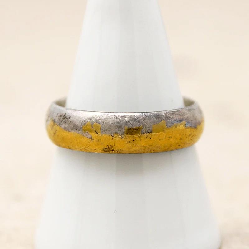 Handsome Silver & Gold Leaf Band by Acanthus