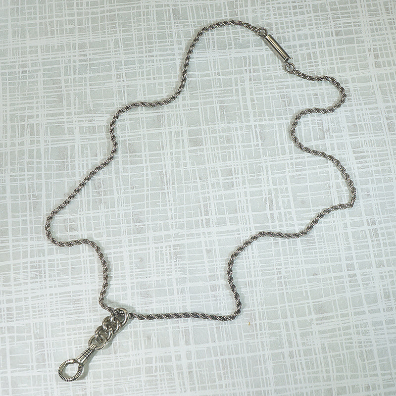 Antique Silver Rope Chain with Niello Hook by Ancient Influences