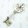 Vintage Sterling Fanciful Key Brooch