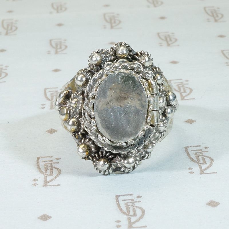 sterling silver locket/poison ring taxco mexico circa 1960