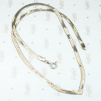 1980s Sterling Flat Herringbone "V" Chain