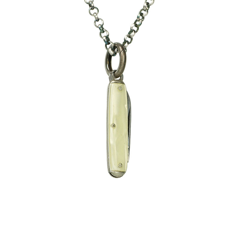 The Mother A One of a Kind from the Tiny Knives Necklace Collection - Gem Set Love