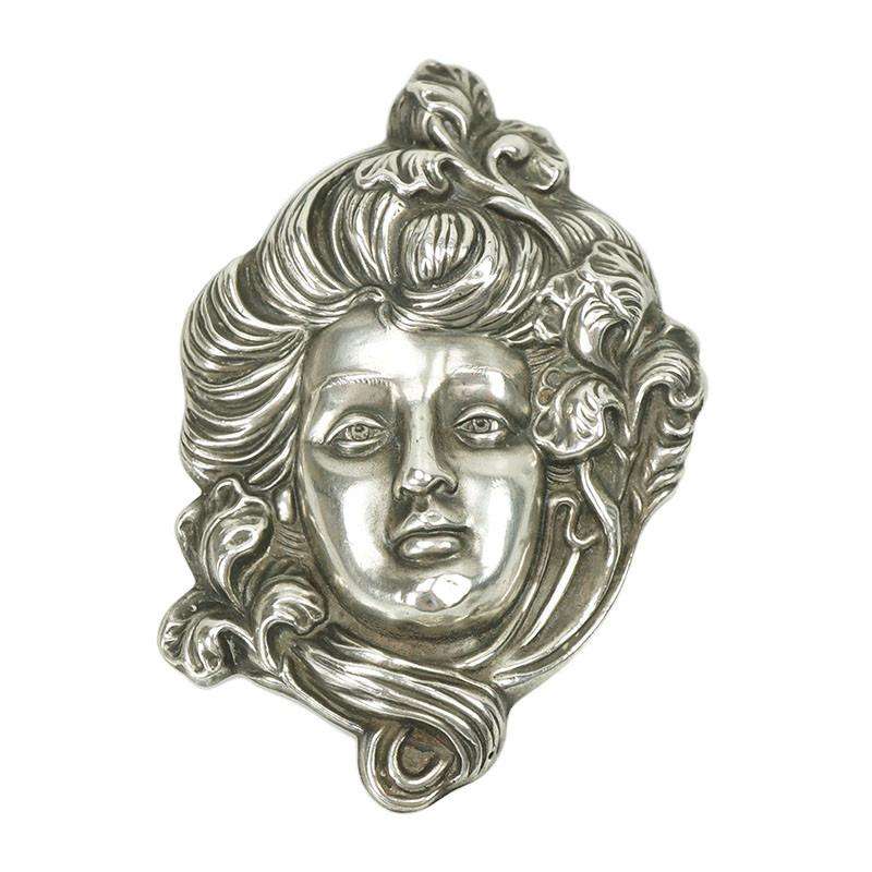 Impressive Art Nouveau Steling Brooch