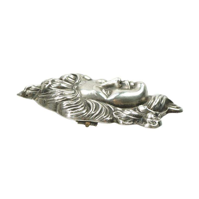 Impressive Art Nouveau Steling Brooch