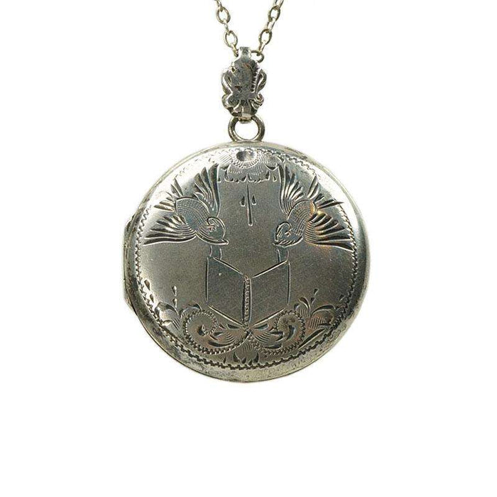 Vintage Silver Love Birds Locket