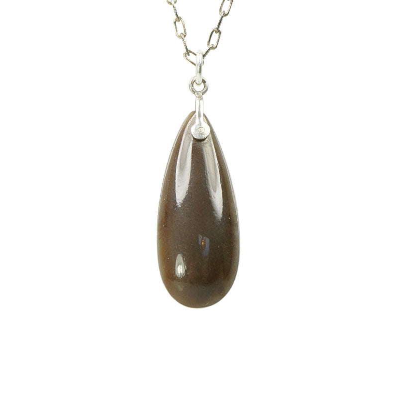 Glowing Vintage Teardrop Agate Pendant - Gem Set Love