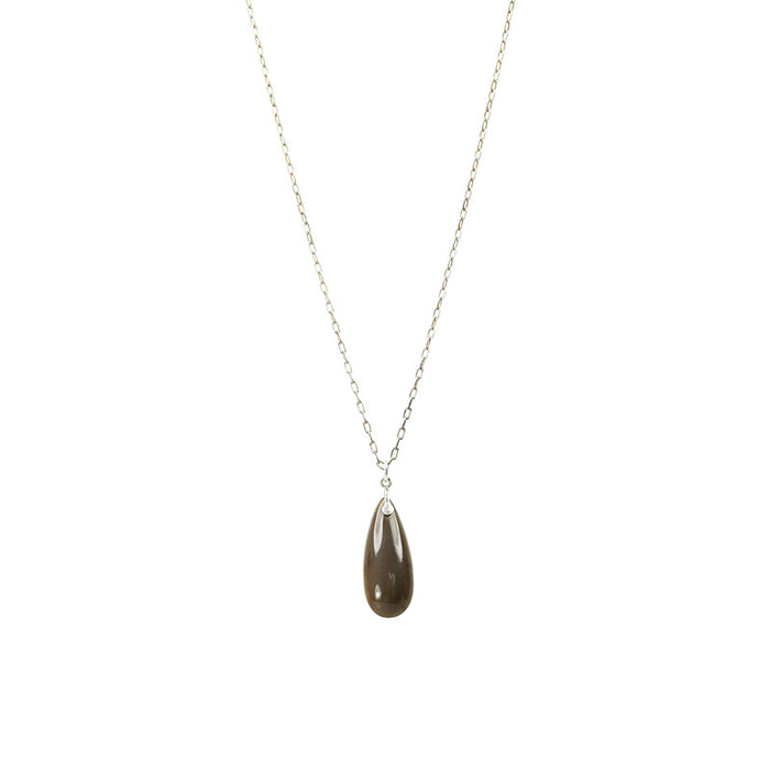 Glowing Vintage Teardrop Agate Pendant - Gem Set Love