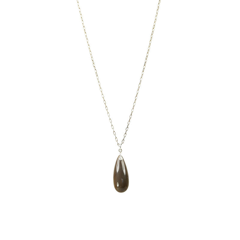 Glowing Vintage Teardrop Agate Pendant - Gem Set Love