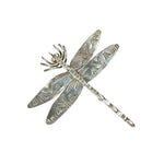 Vintage Coin Silver Dragonfly Brooch - Gem Set Love
