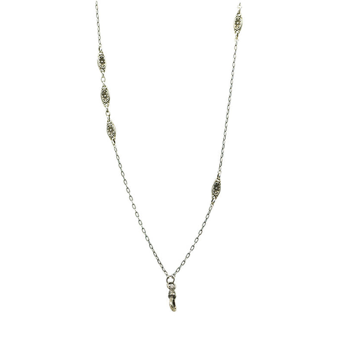 The Silver Flowers Swivel Hook Necklace - Gem Set Love