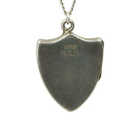 Vintage Sterling Silver Shield Shaped Locket with a Bird
