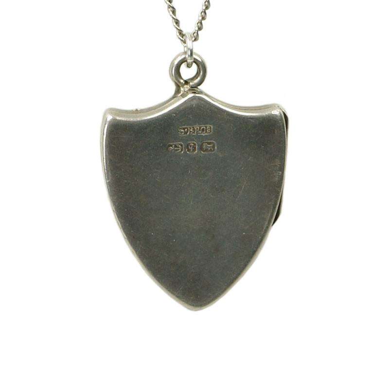 Vintage Sterling Silver Shield Shaped Locket with a Bird