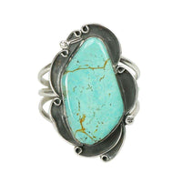 Magnificent Native American Silver and Turquoise Cuff