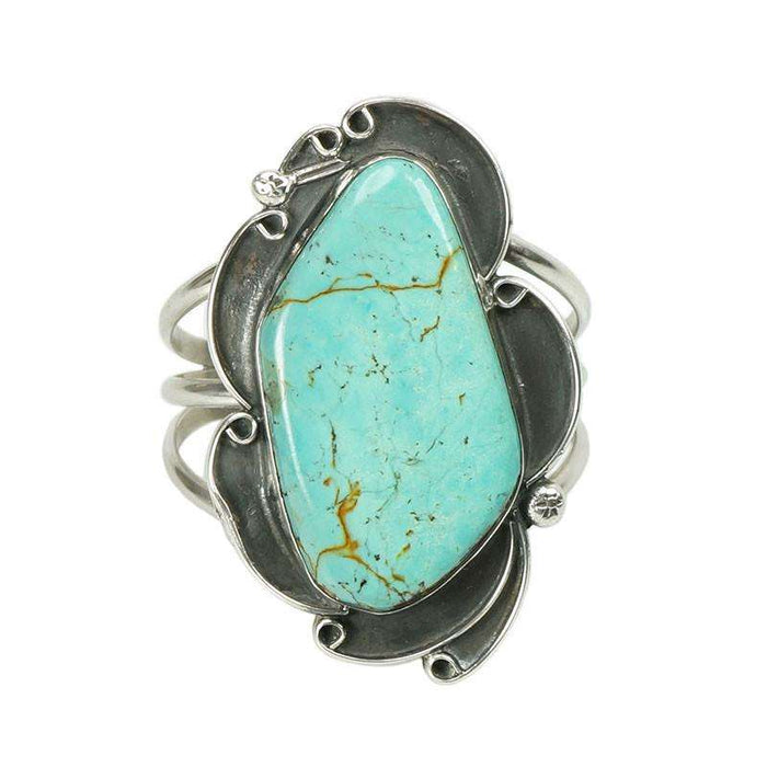 Magnificent Native American Silver and Turquoise Cuff