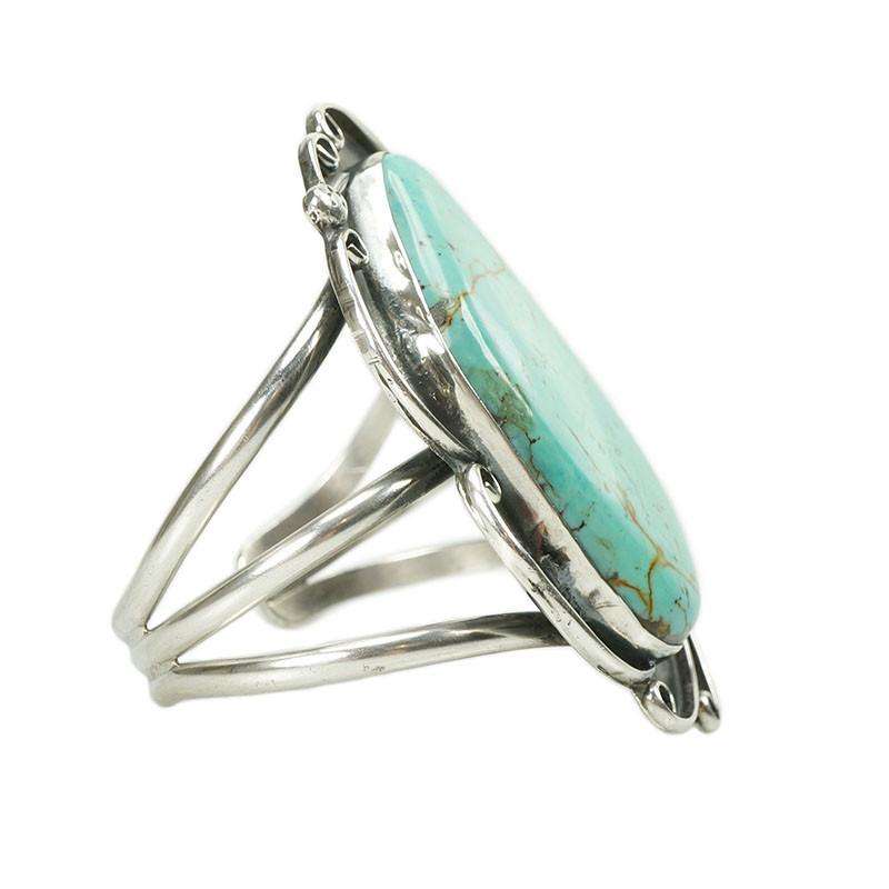 Magnificent Native American Silver and Turquoise Cuff