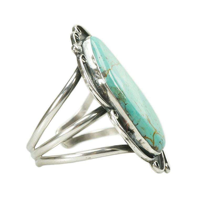 Magnificent Native American Silver and Turquoise Cuff