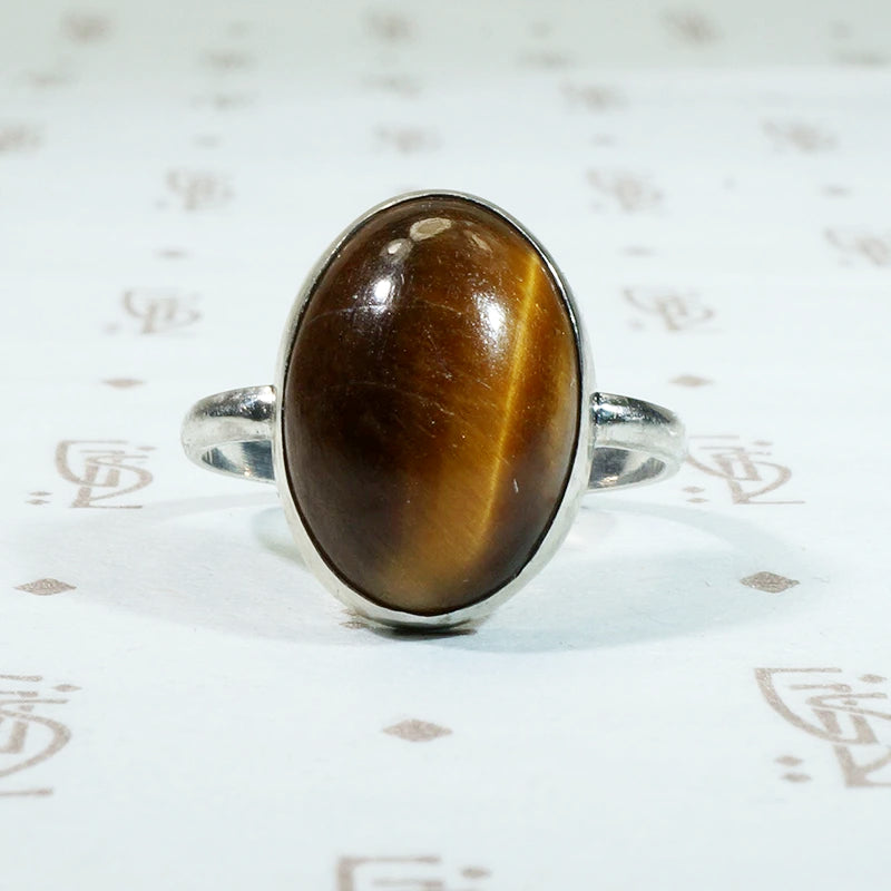 recycled sterling silver and vintage tigers eye hand made ring