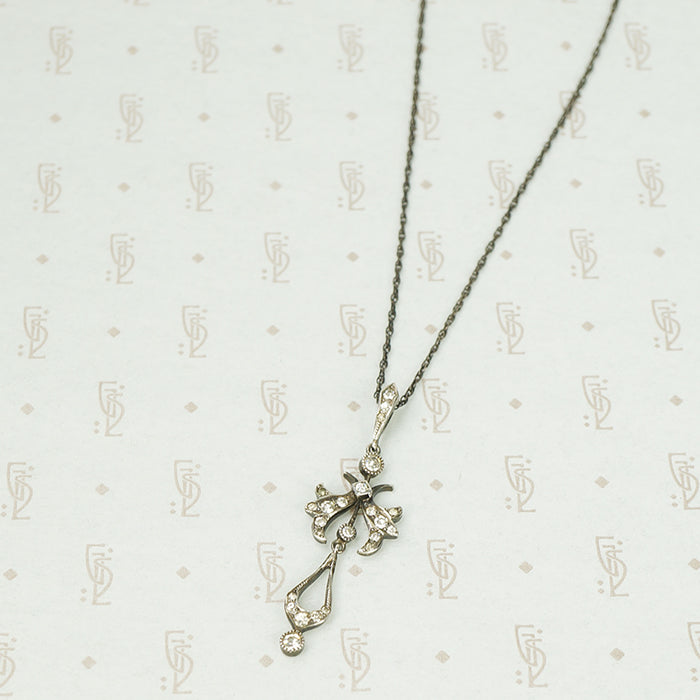 Belle Epoque Sterling Silver and Paste Lavalier