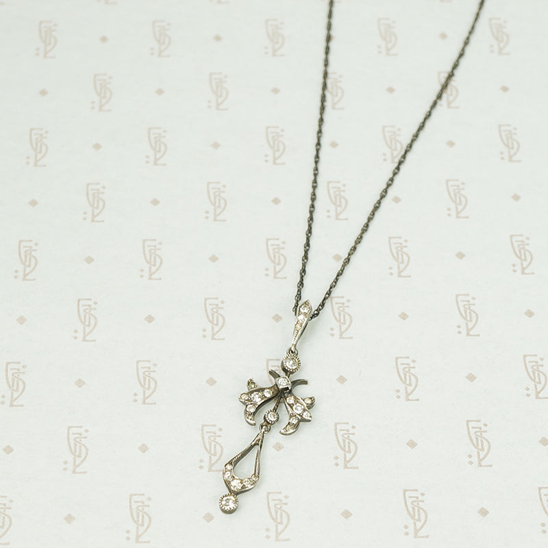 Belle Epoque Sterling Silver and Paste Lavalier
