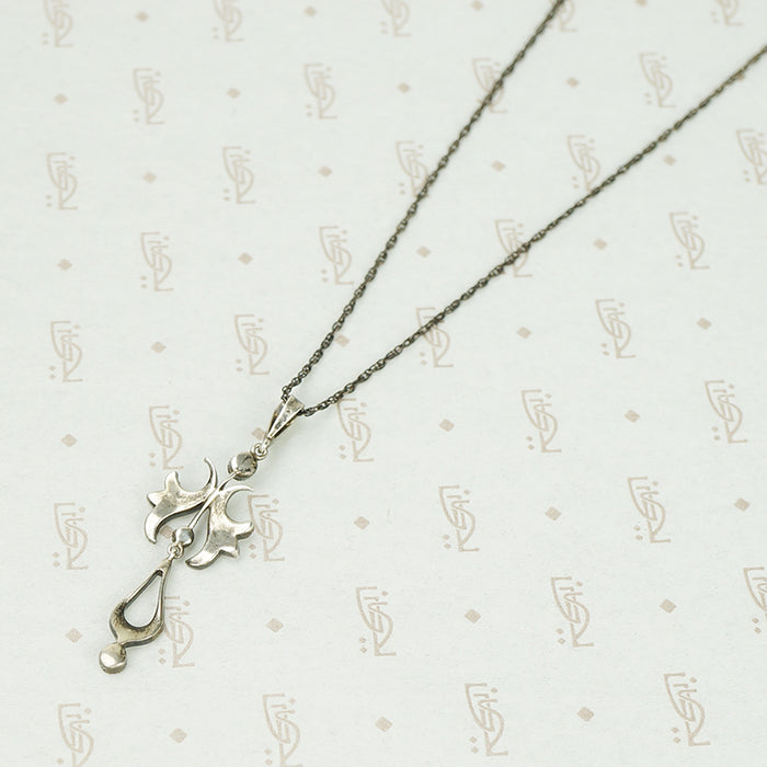 Belle Epoque Sterling Silver and Paste Lavalier