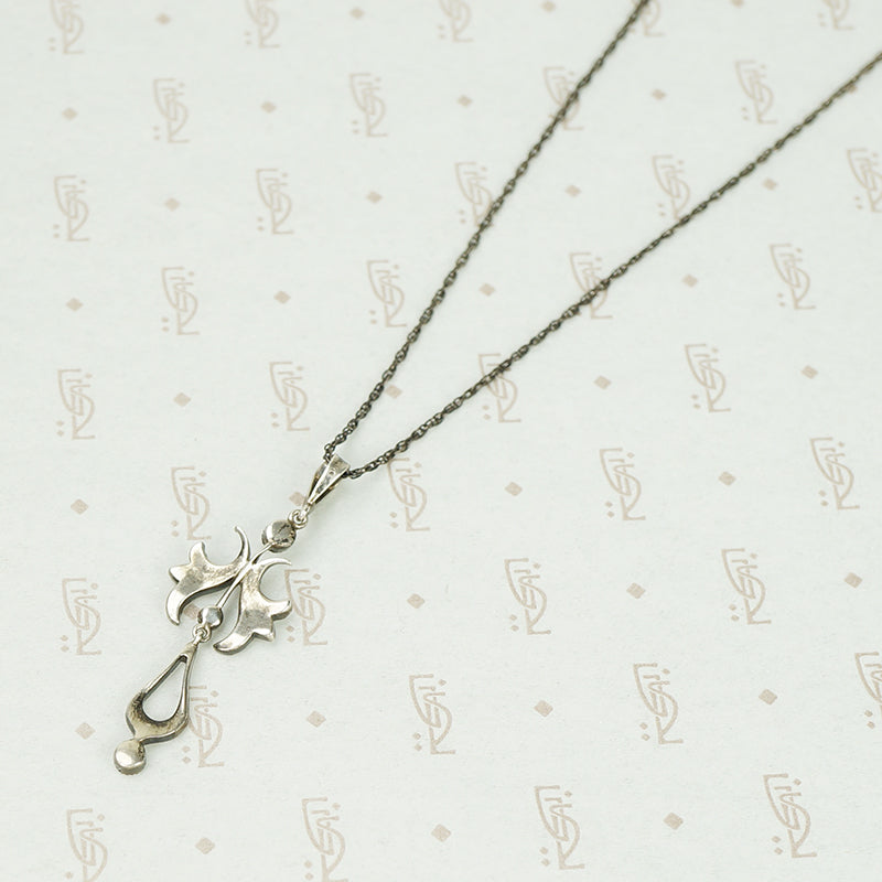 Belle Epoque Sterling Silver and Paste Lavalier