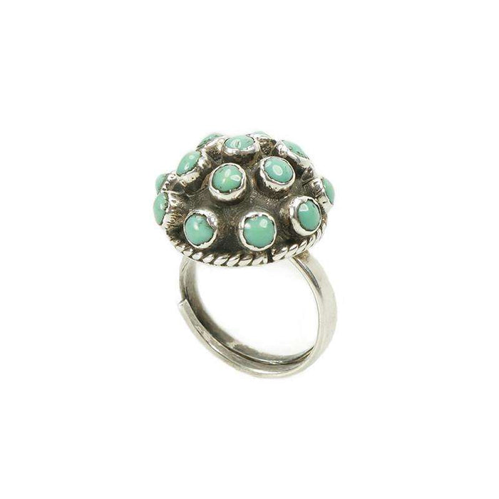Vintage Taxco Silver and Turquoise Dome Ring