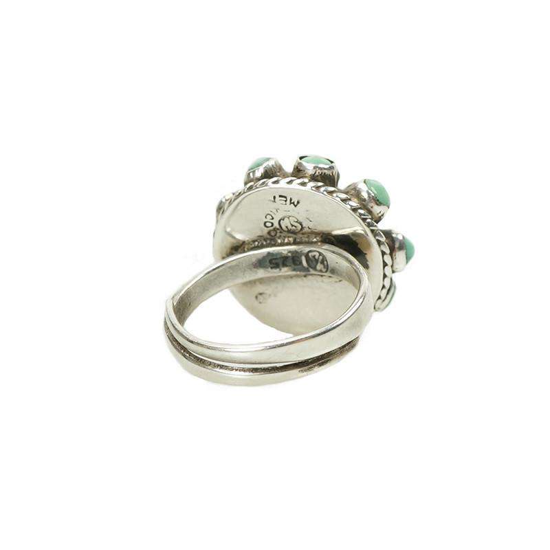 Vintage Taxco Silver and Turquoise Dome Ring