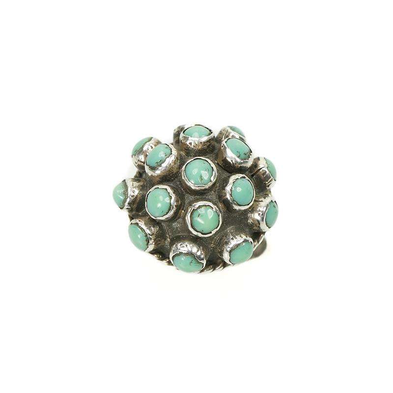 Vintage Taxco Silver and Turquoise Dome Ring